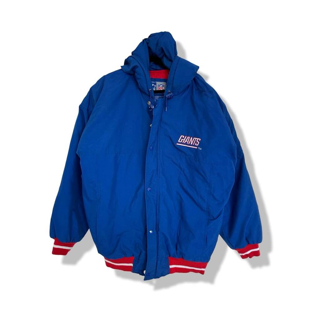 Vintage 90s Starter NFL New York Giants Hooded Puffer Jacket XL